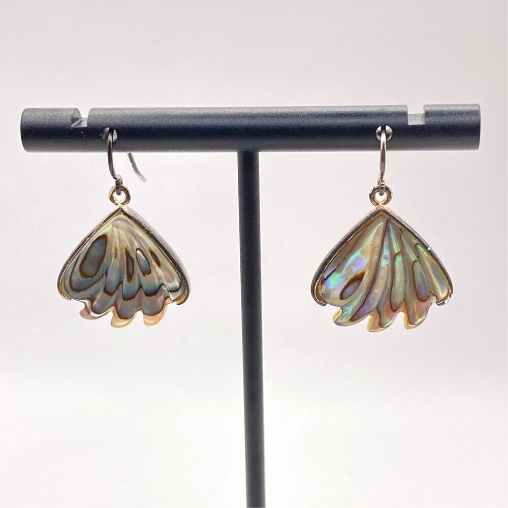 Vintage 925 LUCAS LAMETH Sterling Silver Abalone Shell Earrings MOP Signed